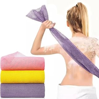 3 Pieces African Exfoliating Net,Nylon African Bath Sponge Net,Wash Net Sponges for Shower and Bath,African Net Long Net Bath Sponge Shower Body Scrubber,Great for Daily Use
