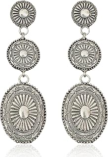 Western Jewelry Earrings for Women Silver Turquoise Dangle Hoop Accessories