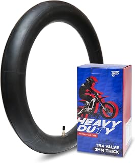 PIVOTRAX-90/90-21 or 80/100-21 (3.00 X 21) Heavy Duty Motorcycle Tube - 3mm Thick - TR4 Valve - Fits Honda CRF250R CRF450R, Yamaha YZ250F YZ450F, KTM 450 SX-F, Kawasaki KLR650, Suzuki DR650