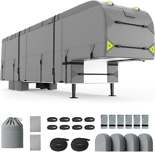 PuroShelt 5th Wheel RV Cover 26-29ft, 7 Layers Fifth Wheel Cover | Waterproof 5th Wheel Camper Cover, Tear Resistant, Non-woven,Windproof Anti-UV Rip-Stop 5th Wheel Toy Hauler Cover