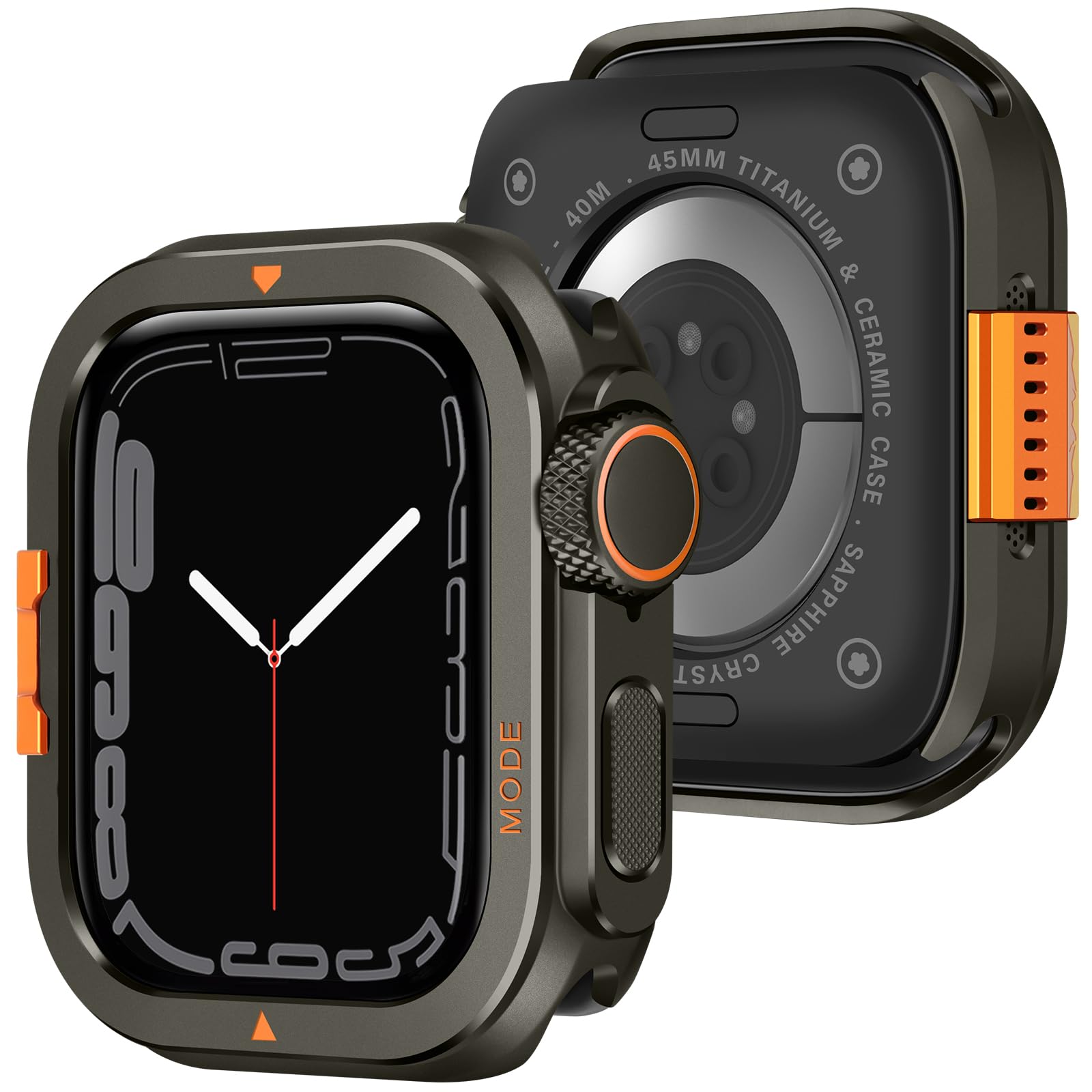 Amizee Rugged Metal Case for Apple Watch Series 9/8/7 45mm, Graphite