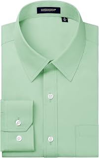 HISDERN Men's Plain Shirt, Colour-Easy Ironing