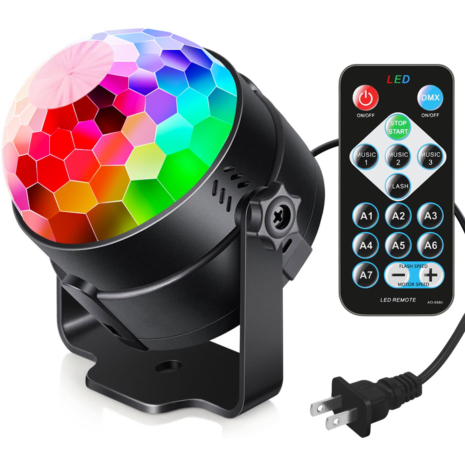 Luditek Sound Activated Party Lights with Remote DJ Lighting, Disco Ball Strobe 