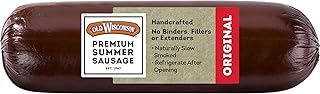 Old Wisconsin Premium Summer Sausage, 100% Natural Meat, Charcuterie, Ready to Eat, High Protein, Low Carb, Keto, Gluten Free, Original Flavor, 8 Ounce