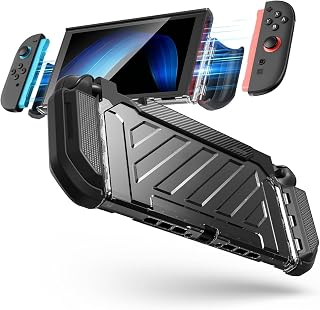SUPCASE for Nintendo Switch 2 Case 2025, Joy Con Remove Friendly, Black | Military-Grade Protection, Ergonomic Grip, Dockable Integrated Protective Cover Hard Shell Accessories, Unicorn Beetle Pro