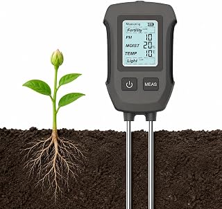 Digital 5-in-1 Soil Tester Kit, Multi-Function Plant Soil Testing Meter | Detects PH, Moisture, Temperature, Sunlight & Fertility for Lawn, Farm & Indoor Outdoor Plants for Plant & Garden Lovers