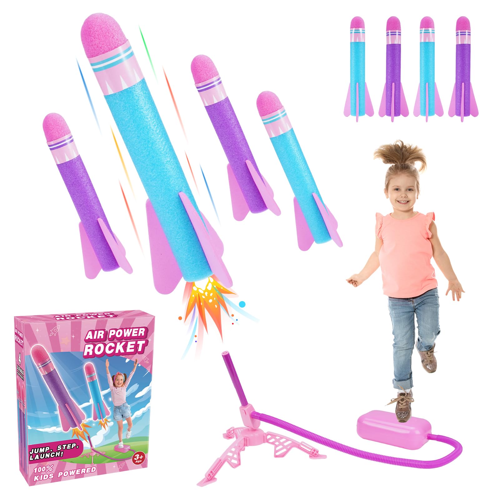Gifts for 3-8 Years Old, Notique Rocket Launcher for 3 4 5 6 7 Year Old Girls Gi