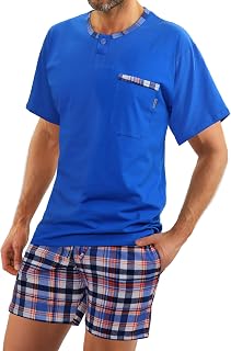 sesto senso Men's Short Pyjamas Cotton Short Sleeve T-Shirt Pyjama Bottoms