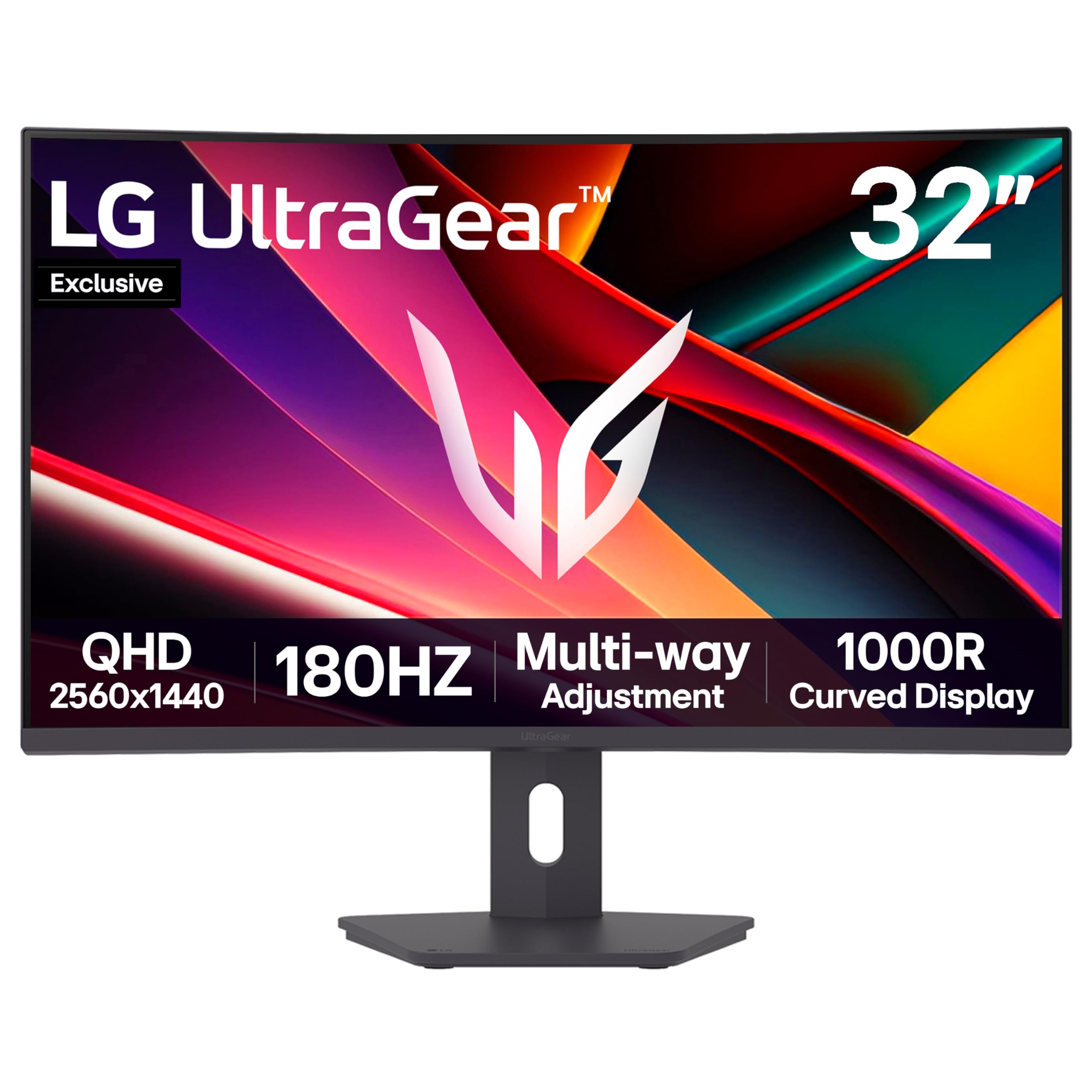 LG UltraGear G6 32G60ZA Gaming Monitor (Excl.) - Curved QHD 1440p, 32 inch, 180H