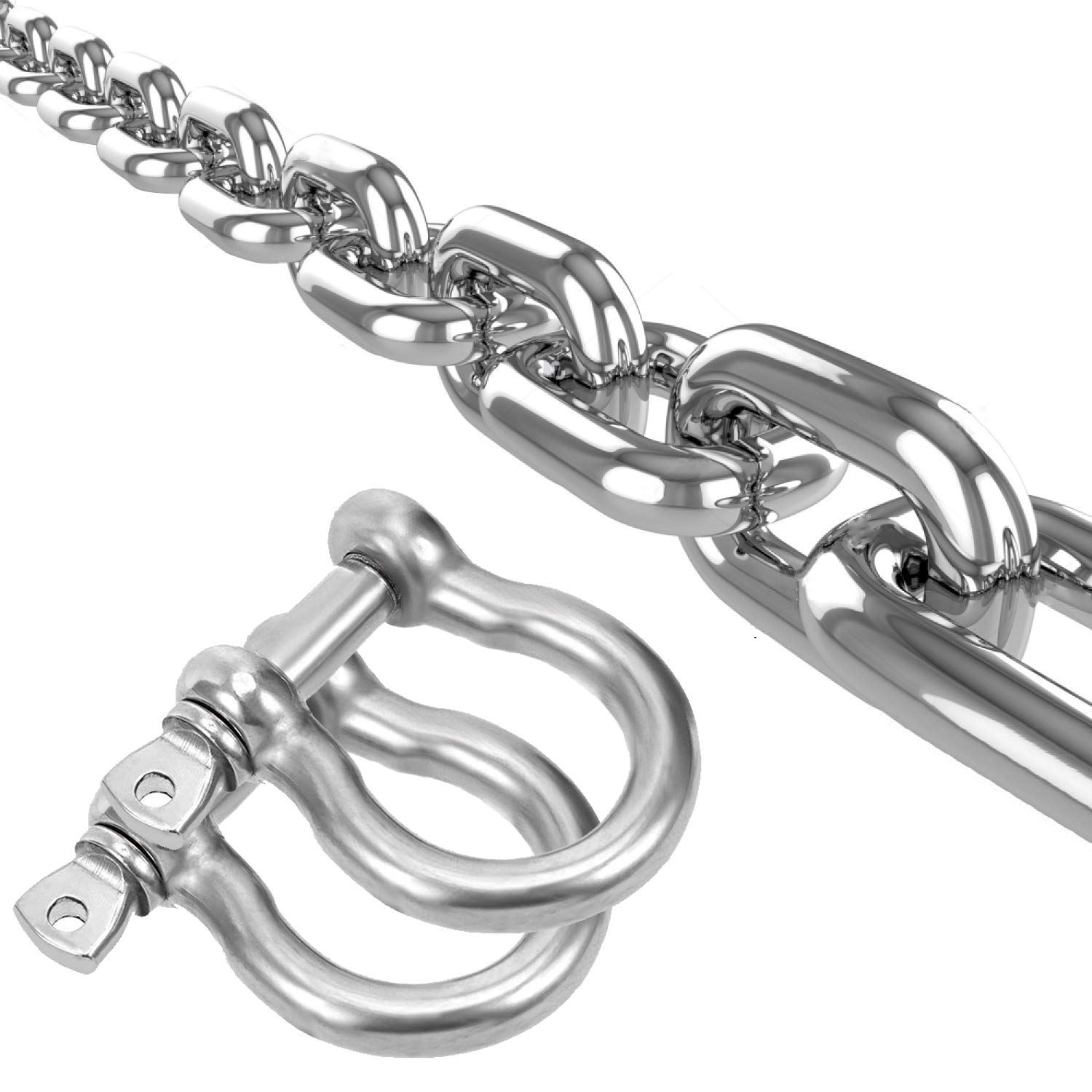 Stainless Steel Chain, Lsqurel 6.5 ft Metal Chain Utility Chain Heavy Duty Chain