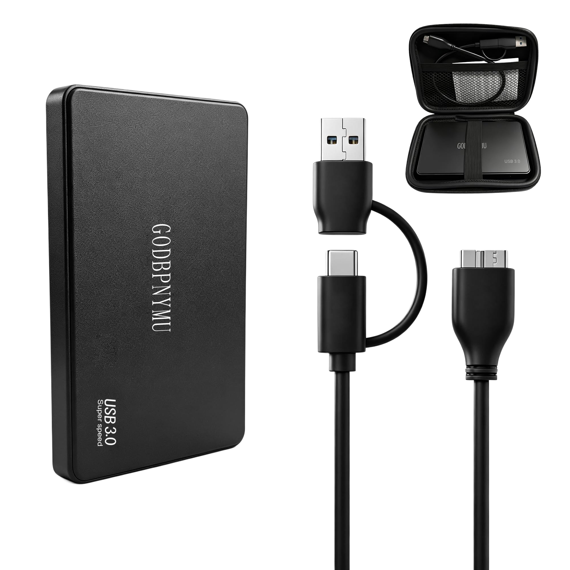 GODBPNYMU 1 TB External Hard Drive, Portable Hard Drive,USB 3.0/USB C | HDD Stor