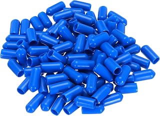 50pcs 6.5mm (1/4 inch) Rubber ID Vinyl & PVC Round Screw Protectors Caps Blue