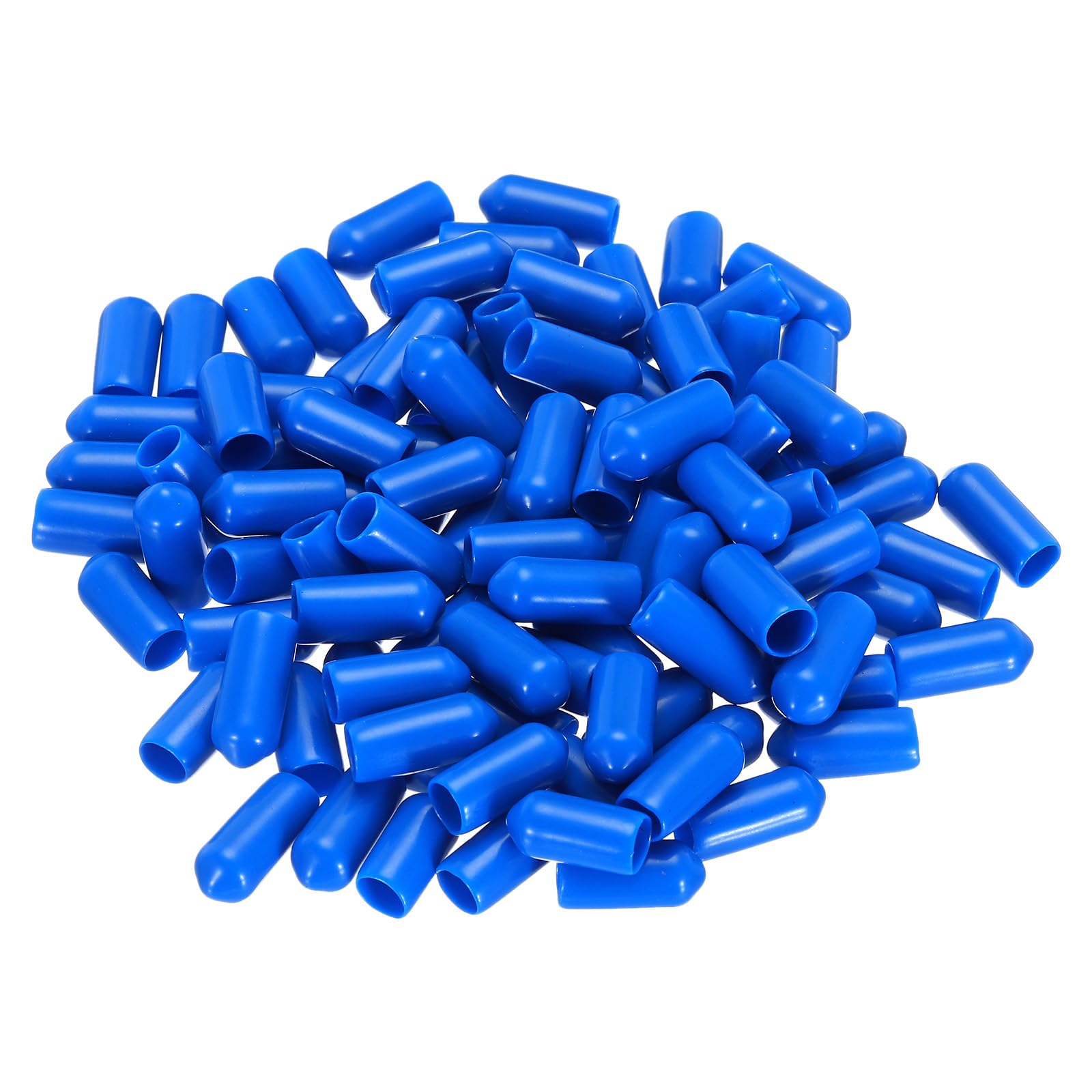 50pcs 6.5mm (1/4 inch) Rubber ID Vinyl & PVC Round Screw Protectors Caps Blue