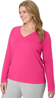 Hanes Originals Long Sleeve Cotton V-Neck T-Shirt, Lightweight V-Neck Tee, Modern Fit Women's Shirt