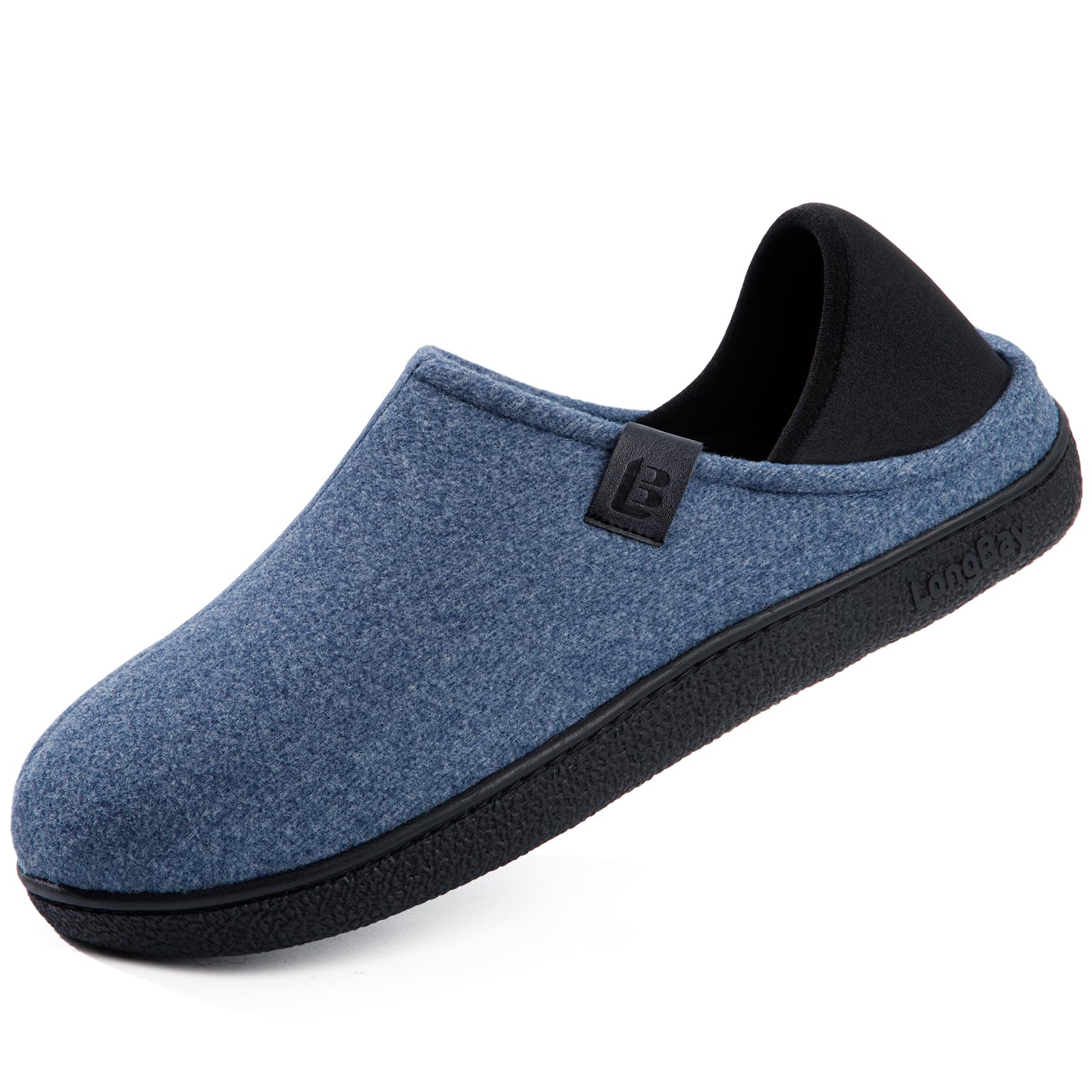 LongBay Mens Slippers with Removable Supportive Insole Slip on Casual House Shoe