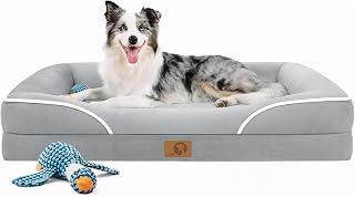 L'AGRATY Memory Foam Orthopedic Dog Beds Large Crate Dog Pad 75x105cm