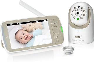 Infant Optics DXR-8 PRO - Patented Active Noise Reduction (ANR), 5” HD Video Baby Monitor with 1 Camera, No WiFi, Hack-Proof,Pan Tilt Zoom, Interchangeable Lens