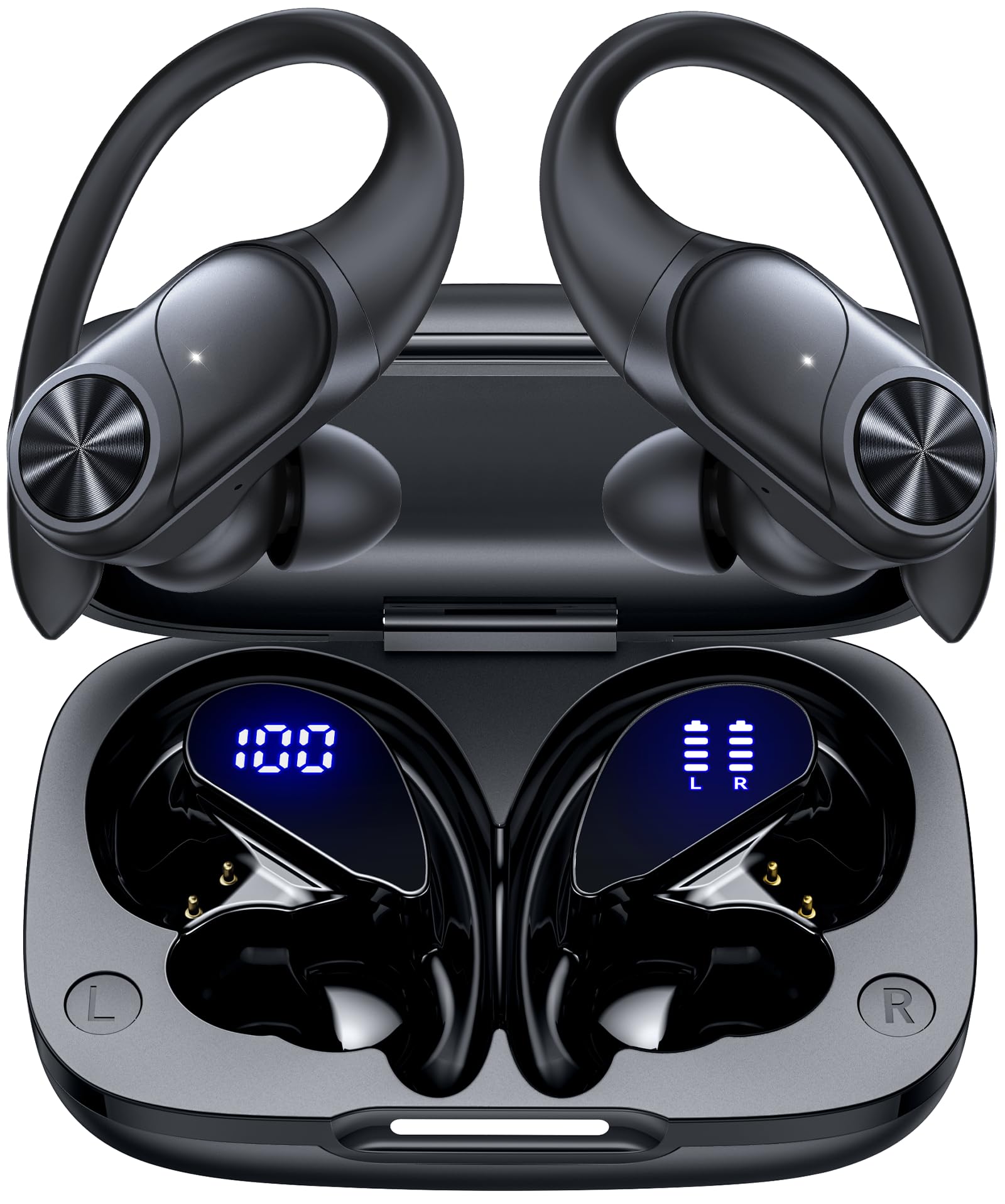 PocBuds Bluetooth Headphones Wireless Earbuds 80hrs Playtime Wireless Charging C