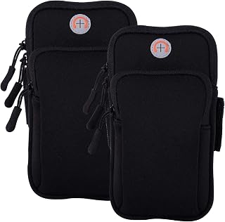 MOVOYEE 2Pack Phone Armband for Running,Cell Phone Holder Arm Band for iPhone 17 16 16e 15 14 13 12 11 Pro Max Xs Max Xr X 8 7 Plus Mini/Galaxy S26 S25 S24 Note,Waterproof iPhone Armband,Black Sleeve