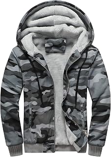 Men's Hoodie with Zip, Long Sleeve Hooded Jacket, Winter Warm Fleece Inner Sweatshirt, Plus Thick Fleece Jacket, Sweat Jacket with Hood