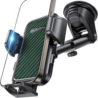 Suction Car Phone Mount, Windshield Phone Holder with Adjustable Arm