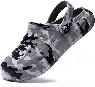 Kids Boys Girls Classic Camo Garden Clogs & Mules | Lightweight Summer Shoes - Quick-Dry Non-Slip Beach Clogs
