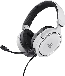 GXTrust Forta Gaming Headset Officially Licensed for PlayStation 5, White | Over-Ear, for PS5 / PS4, 1.2m Cable, 50mm Drivers, 3D Audio, Detachable Microphone