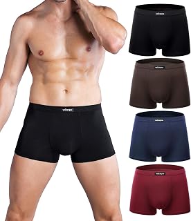 wirarpa Men's Underwear Modal Viscose Ultra Soft Boxer Briefs Covered Waistband Short Leg Multipack