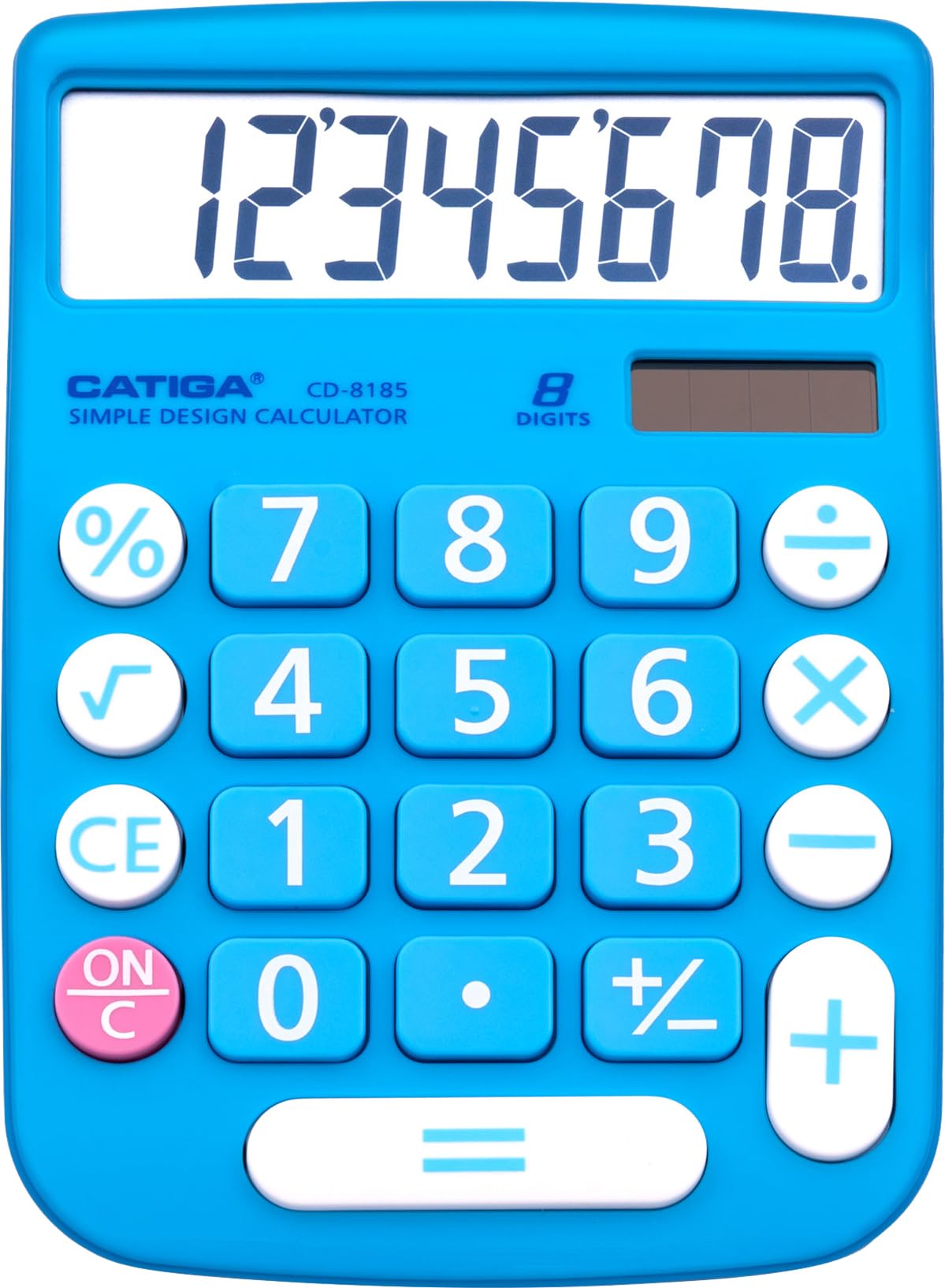 CATIGA Desktop Calculator 8 Digit with Solar Power and LCD Display, Big Buttons,