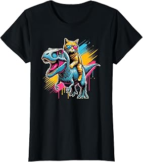 Pop Art Dinosaur T-Rex Cat Tyrannosaurus Rex Cats T-Shirt