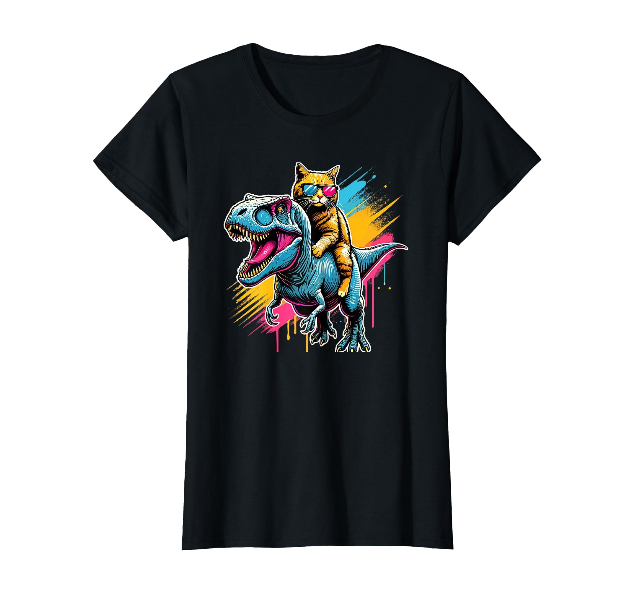 Pop Art Dinosaur T-Rex Cat Tyrannosaurus Rex Cats T-Shirt