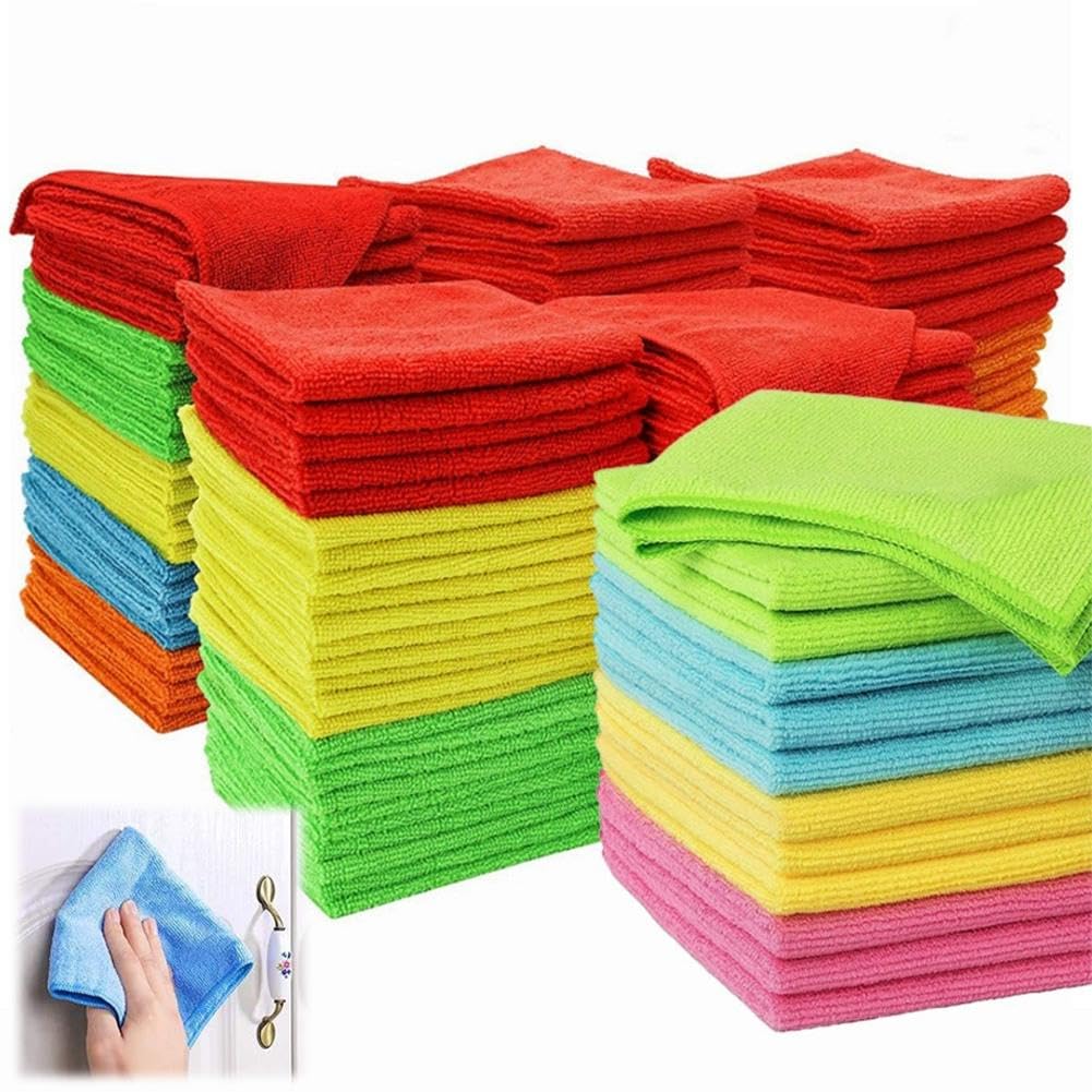 20PACK Microfiber Cleaning Cloth,Cleaning Rags, Highly Absorbent Cleaning Rags,R