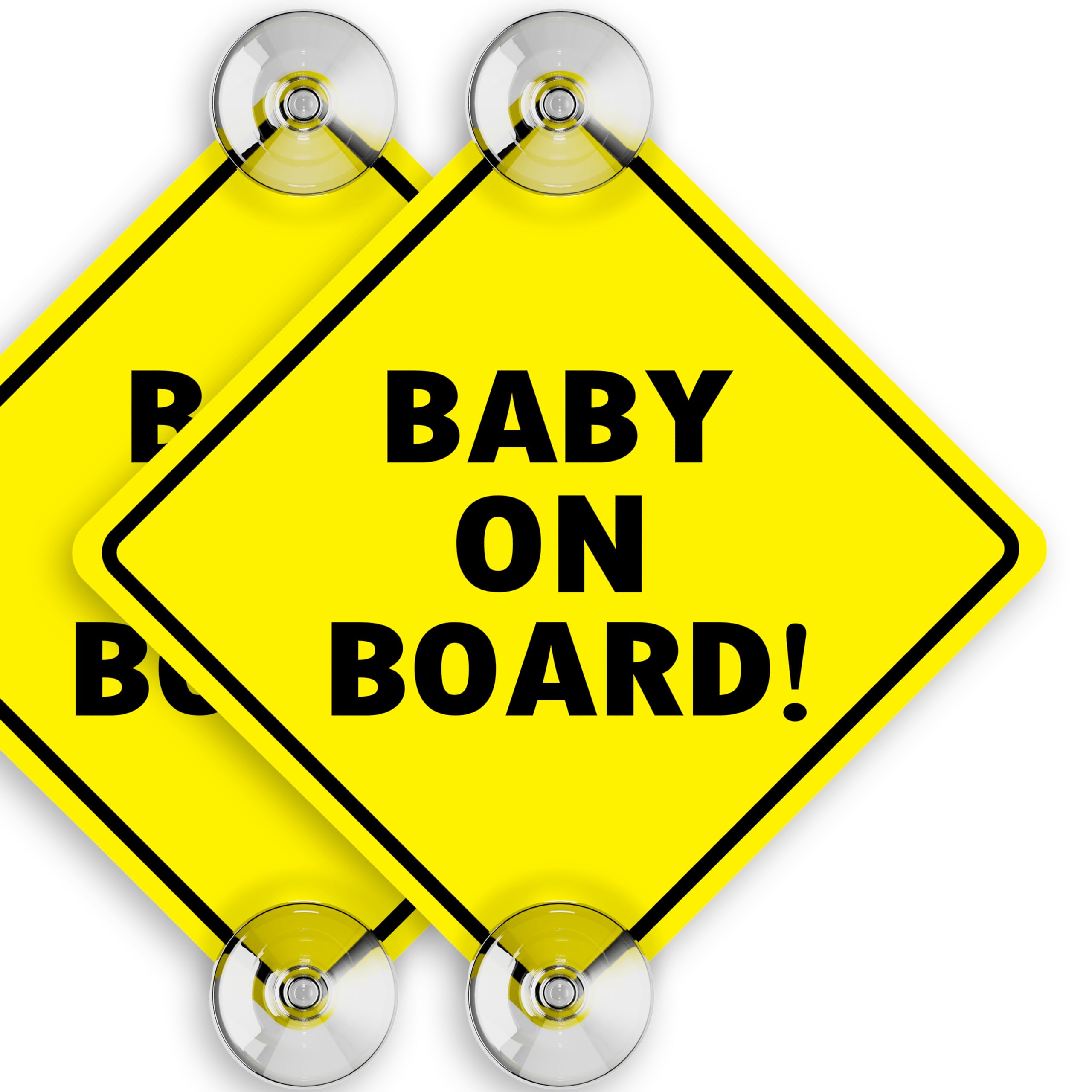 ASSURED SIGNS Baby On Board Signs for Car, 5" x 5", 2 Pack
