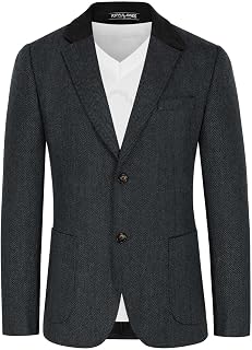 PJ PAUL JONES Mens Herringbone Blazer Vintage Tweed Wool Blend Sport Coat Jacket