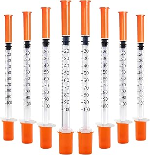 30 Pack 1ml 31Gx8mm Plastic Multiple Uses Dispensing Measuring Tools | Individually Sealed Packaging, Lab Accessories for Pet Feeding Liquid Separation Cake Decoration