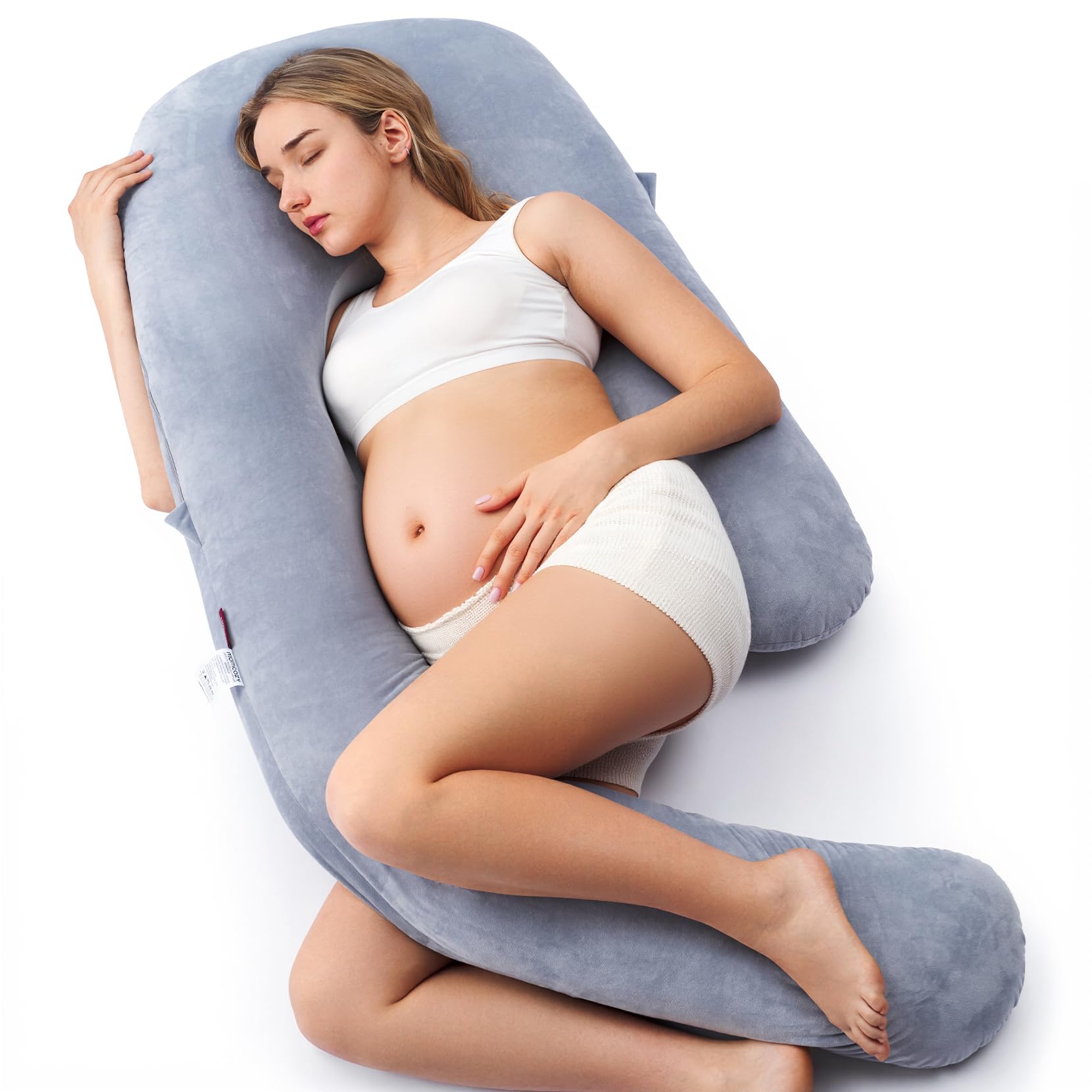 Momcozy Pregnancy Pillow for Sleeping - Dreamlign U Pro Maternity Pillow | Upgra