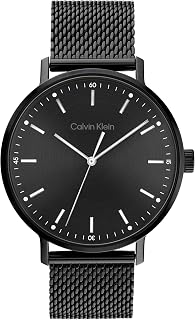 Calvin Klein Men's Analogue Quartz Watch Modern Mesh Collection with Leather or Stainless Steel Strap in Link or Mesh Design