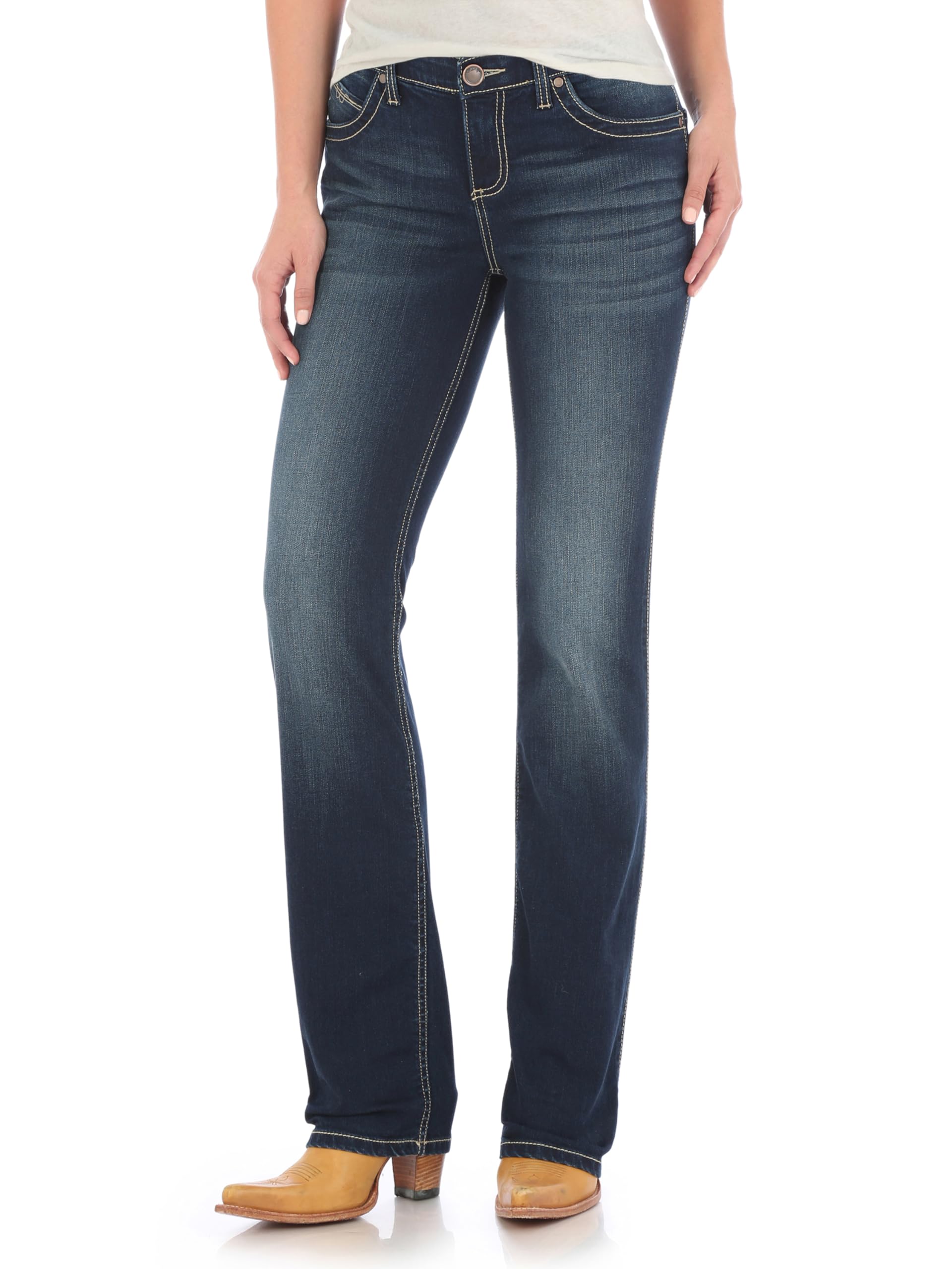 Wrangler Women's Retro Mae Mid Rise Stretch Boot Cut Jeans Plus Size