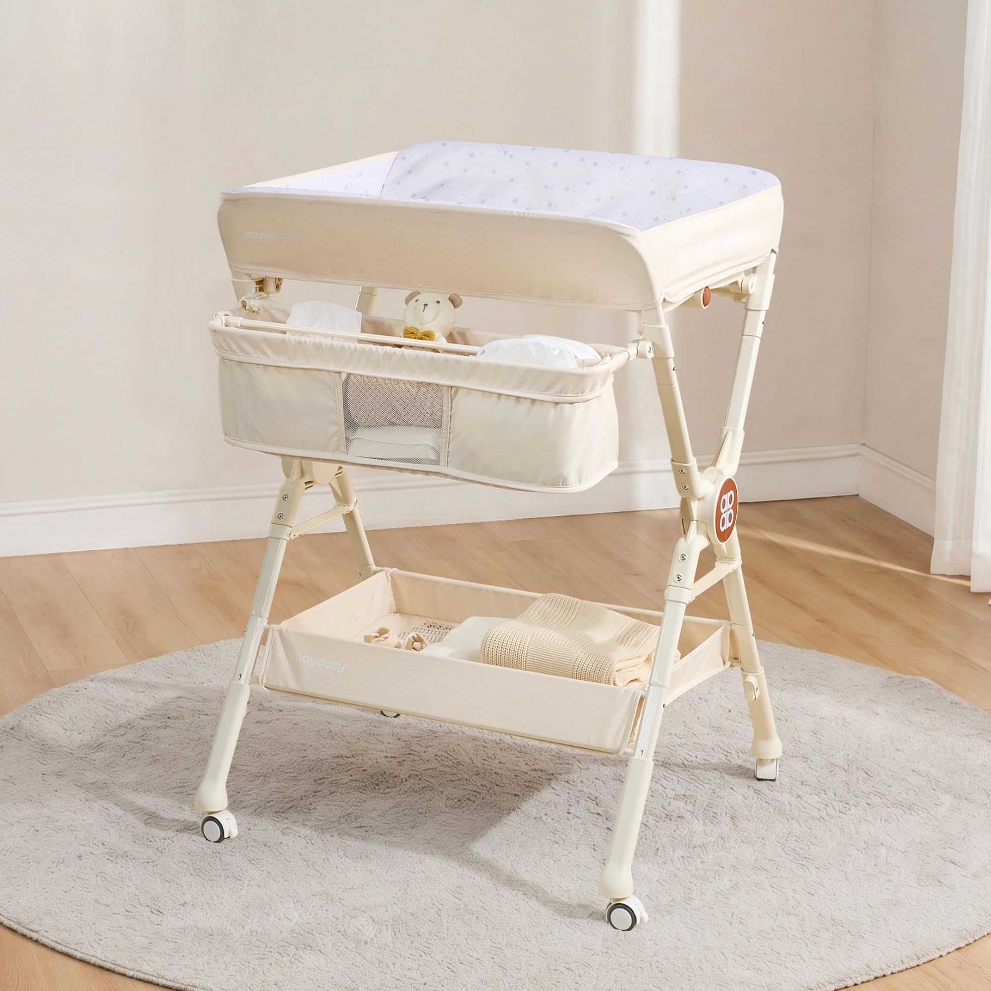 Maydolly Changing Table，Portable Diaper Changing Station, Foldable Baby Changing