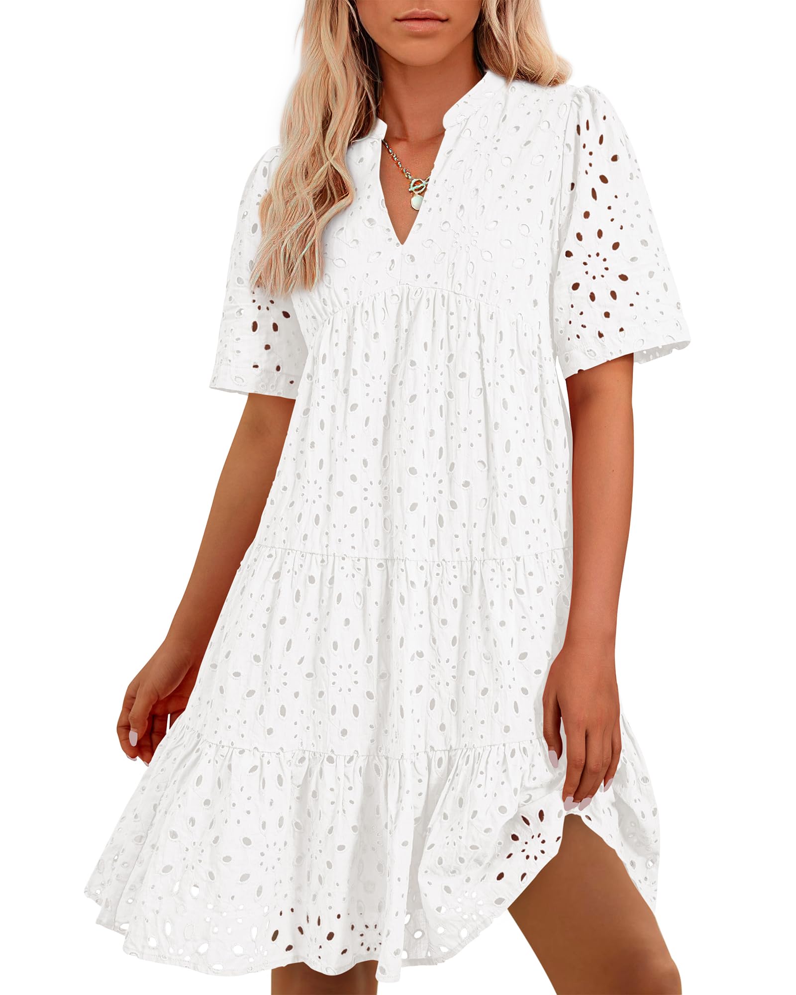 BTFBM Eyelet Boho Summer Dresses for Women 2026