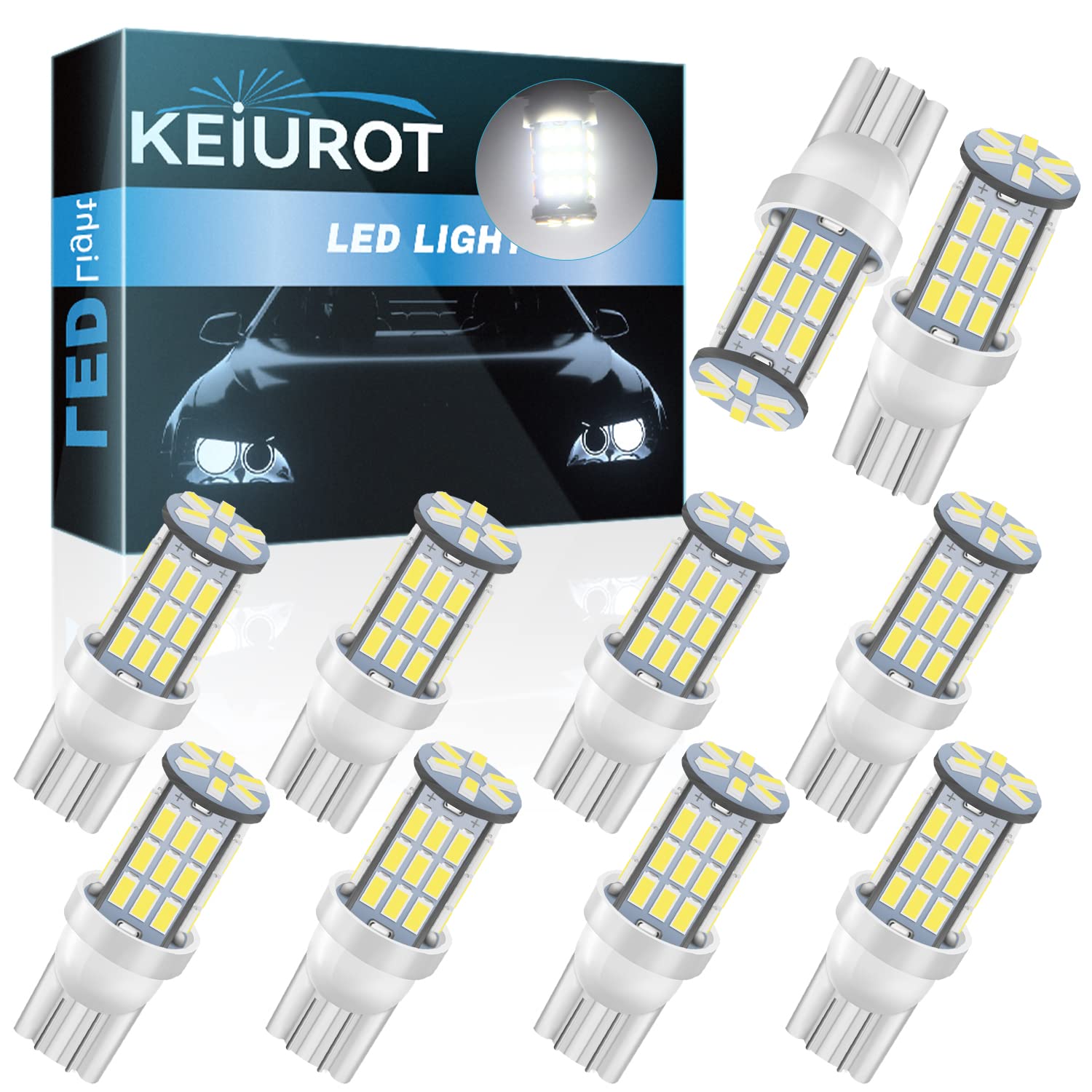 Keiurot 921 Led Bulb 912 T10 194 168 for RV Camper Interior Lights,10Pack | 6500