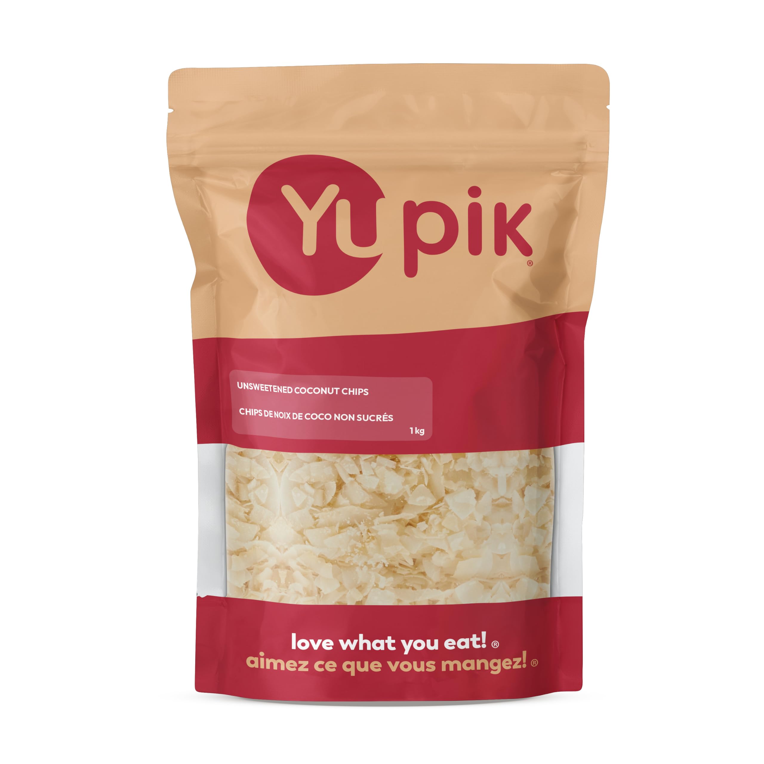 Yupik Unsweetened Coconut Chips, 1 kg, Gluten-Free, Kosher, Vegan, Dried Flakes,