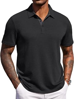 COOFANDY Mens Polo Shirts Short Sleeve Casual Summer Polo Tee Collared Tops