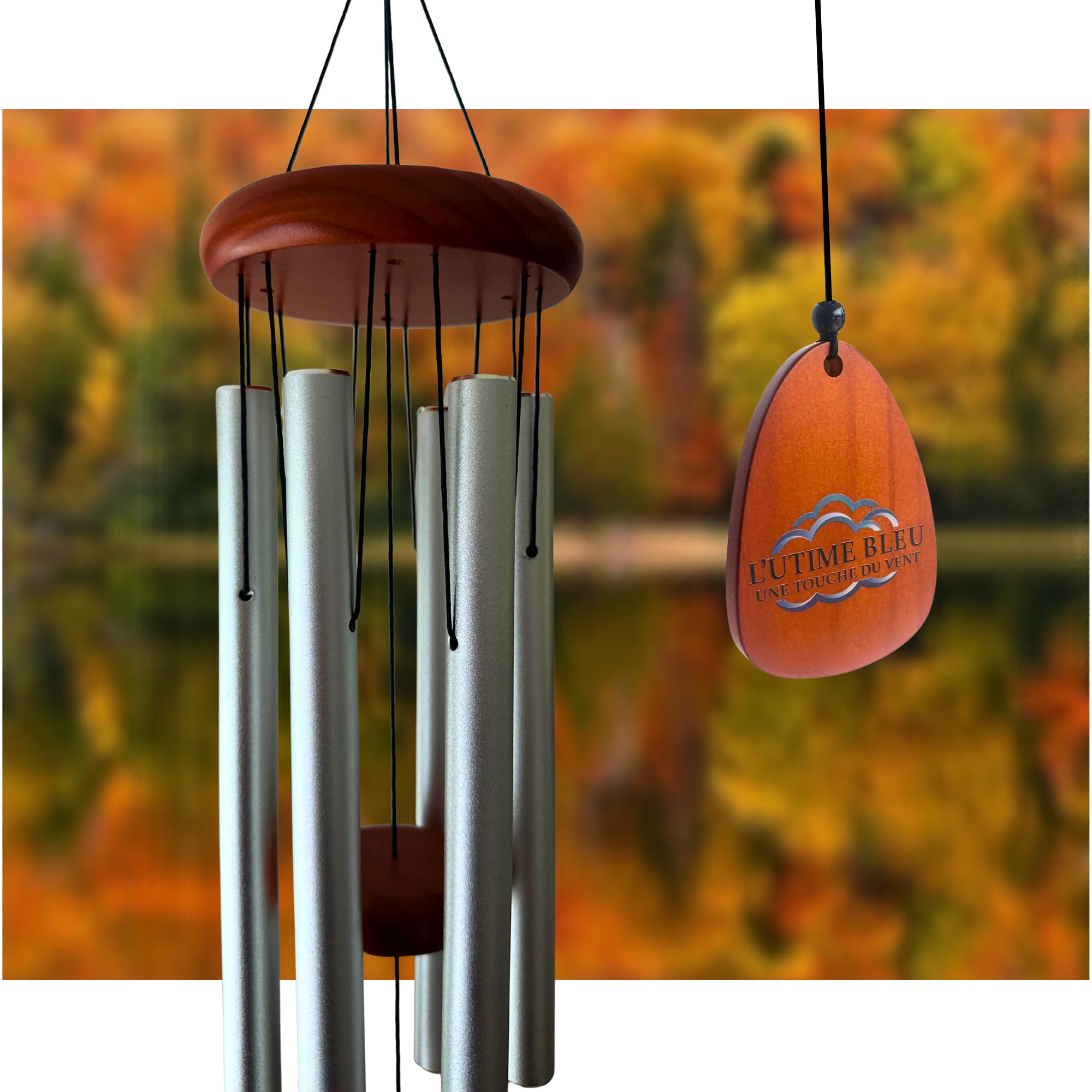 L'UTIME BLEU 31" Wind Chimes for Outdoor & Indoor, Crisp Melodic Aluminum Tubes,