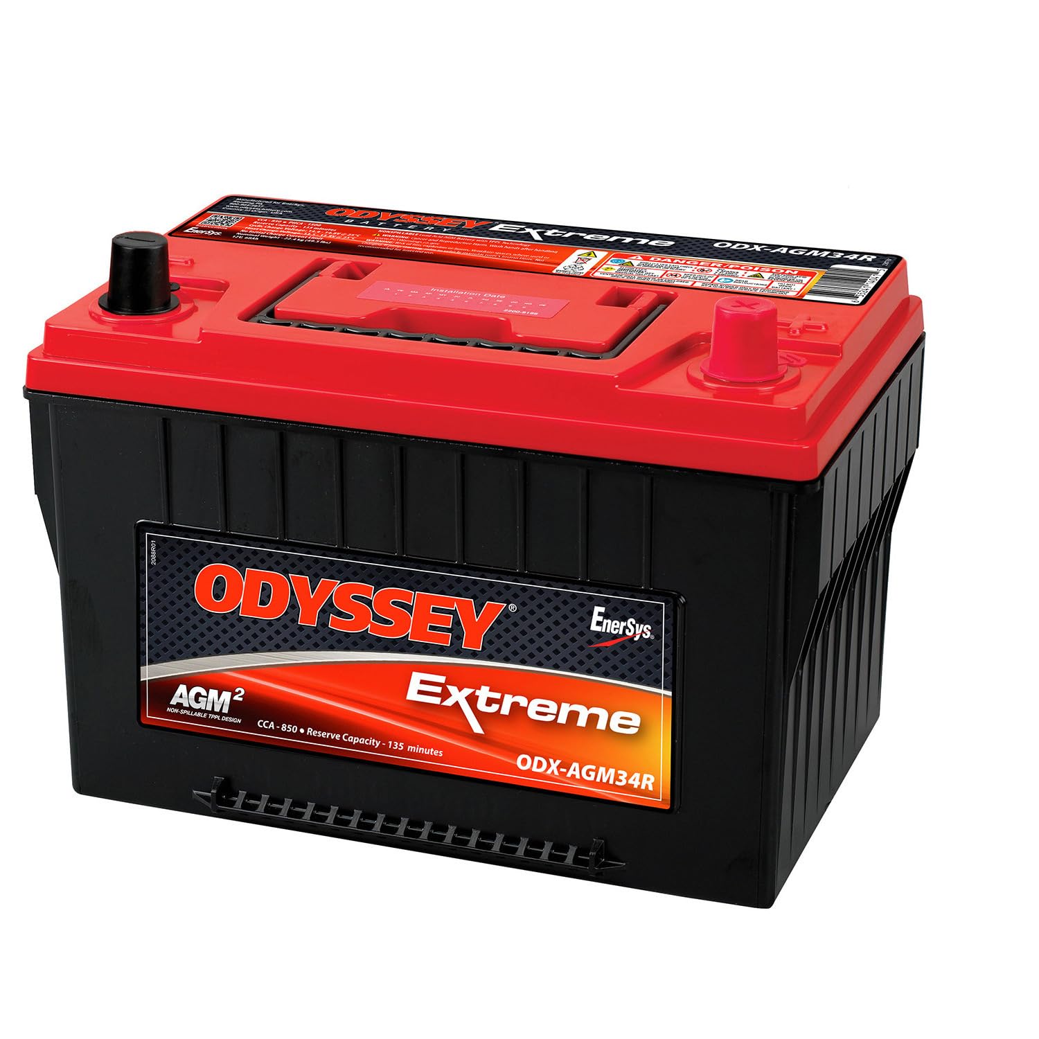 Odyssey Battery, Extreme Series, AGM, 12V, 850 Cranking amps, Top Post, 10.86 in