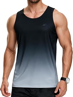 EZRUN Men's Quick Dry Tank Top UPF 50+ Summer Workout Muscle Sleeveless Shirts for Swim Beach Gym Bodybuilding