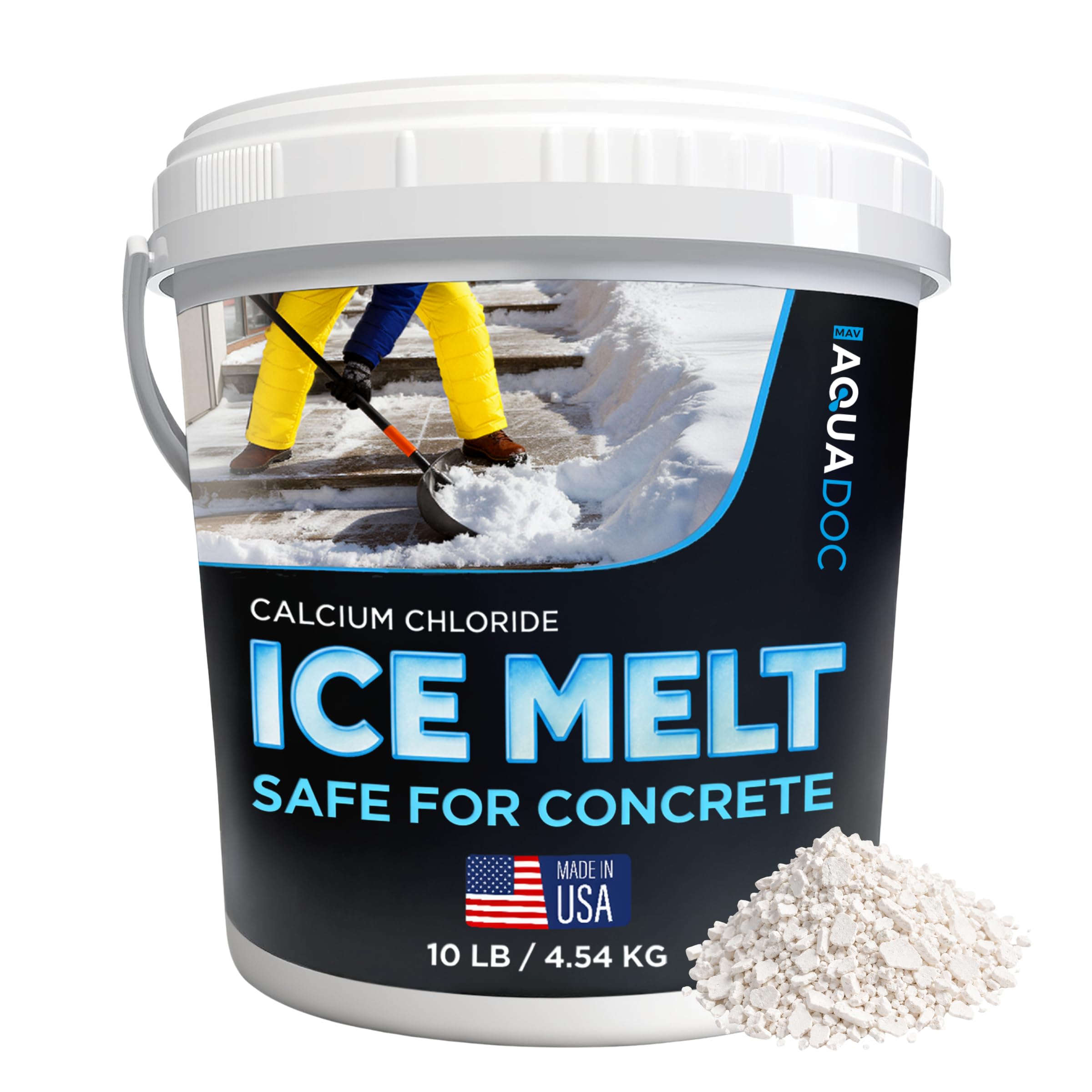AquaDoc Calcium Chloride Ice Melt 10 lb, Fast Acting, Effective to -25°F | Snow 