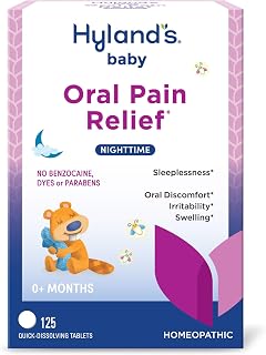 Hyland's Baby Oral Pain Relief Tablets for Nighttime Gum Discomfort, 125ct