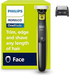 Philips Norelco OneBlade 360 Hybrid Face Trimmer and Shaver, 5 Length Comb | Trim Edge & Shave, 5-in-1 Stubble Comb, 360 Contour Blade, Wet and Dry Use, 45-Minute Runtime, First Electric Shaver