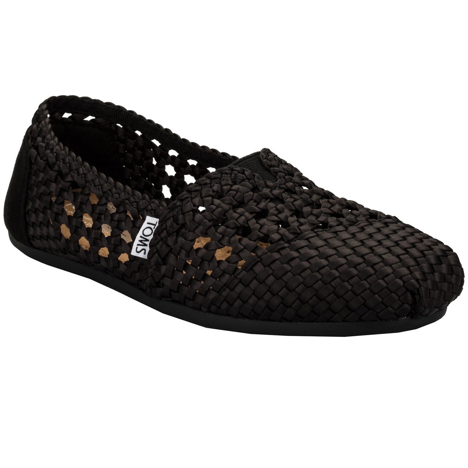 TOMS Womens Classics Black Satin Woven 39